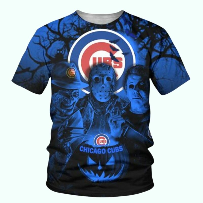 Michael Myers and Friends Horror With Logo Chicago Cubs