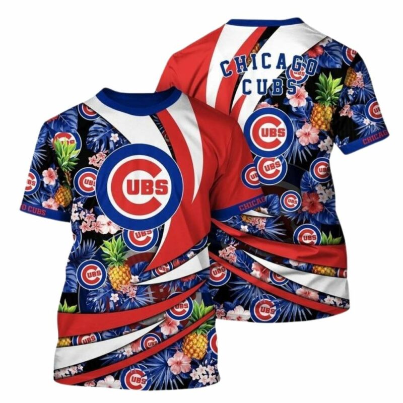 Chicago Cubs Floral Flower and Pineapple