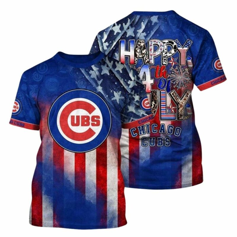 Chicago Cubs Floral Flower Happy 4th Of July